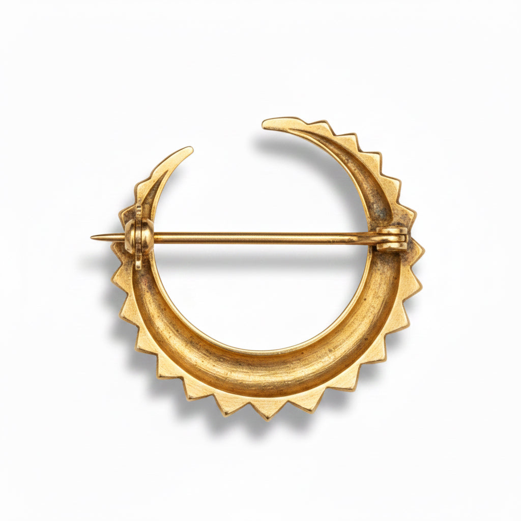 Victorian Pearl Crescent Brooch in 15ct Gold