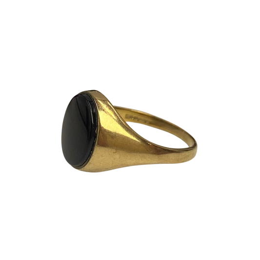 Vintage Onyx Signet Ring in 9ct Yellow Gold