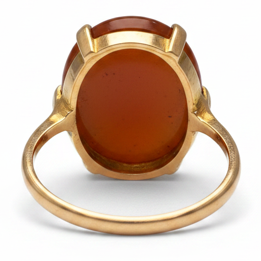 Victorian Agate Seal Ring in 9ct Yellow Gold