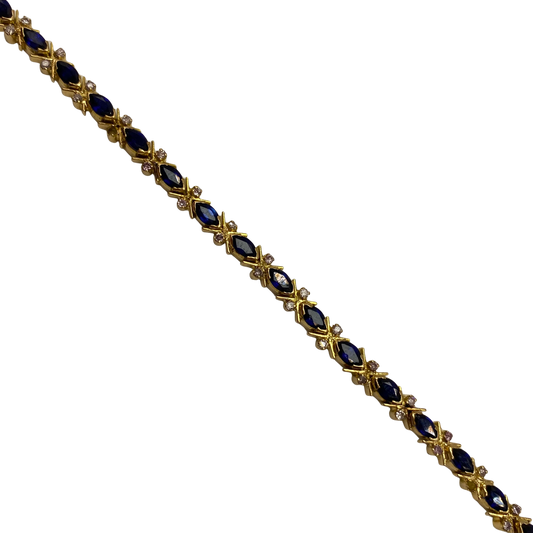 Vintage Sapphire Bracelet in 18ct Yellow Gold