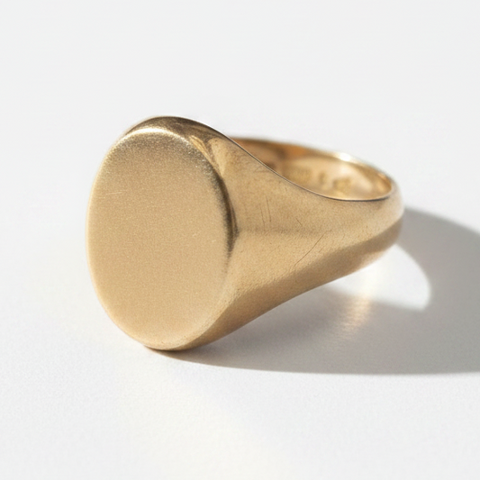 Edwardian 9ct Yellow Gold Oval Signet Ring