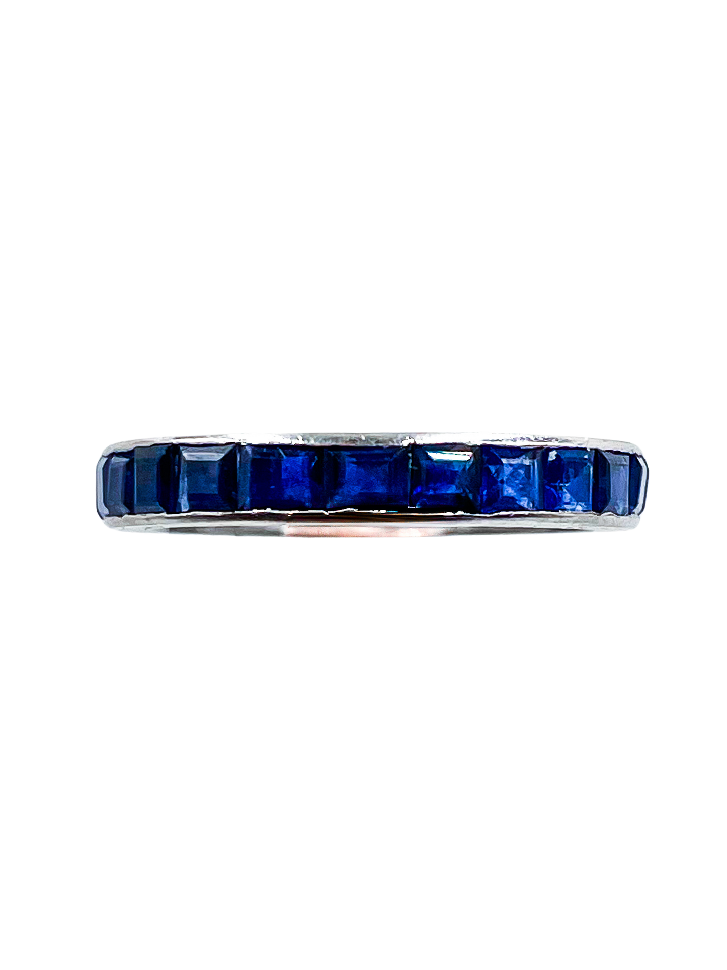 Vintage Sapphire Eternity Ring set in Platinum