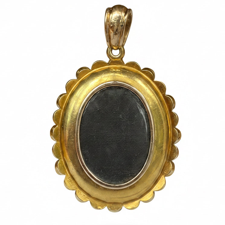 Victorian Banded Agate and Diamond Cross Pendent in 18ct Gold
