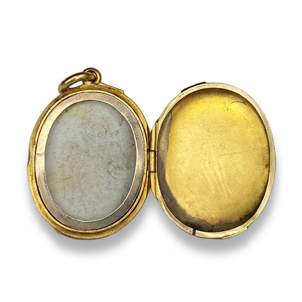 Victorian Enamel & 18ct Gold Belt Buckle Locket