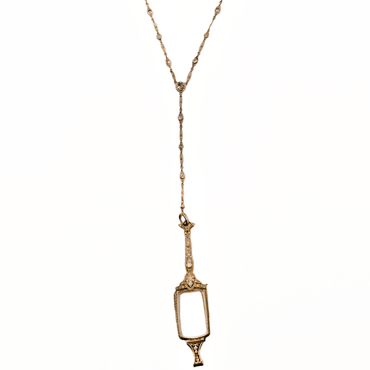 Art Deco Diamond Lorgnette Necklace