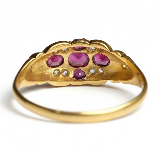Edwardian Ruby & Diamond Ring in 18ct Gold