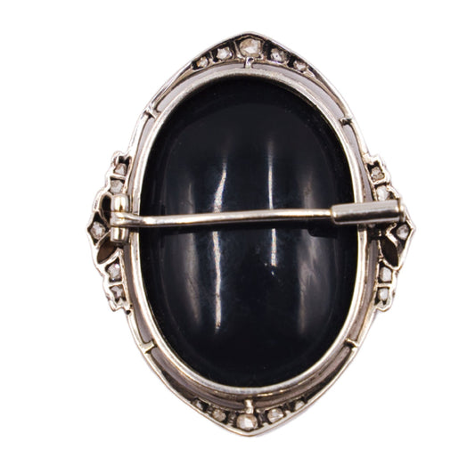 Art Deco Opal and Diamond Brooch