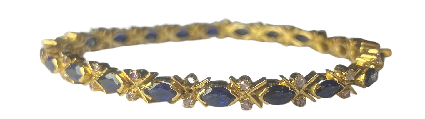 Vintage Sapphire Bracelet in 18ct Yellow Gold