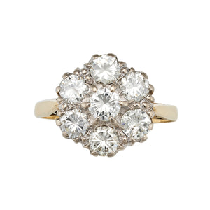 *NEW* Vintage Diamond Cluster Ring, 18ct Yellow Gold and Platinum