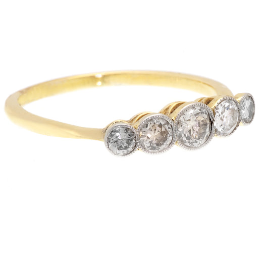 Edwardian Old Cut Diamond Five Stone Ring