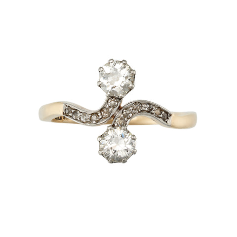 A Charming 'Moi et Toi' Ring .85 carat in 18k yellow gold