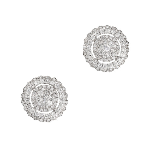 *NEW* Diamond Cluster Stud Earrings, 18ct. White Gold