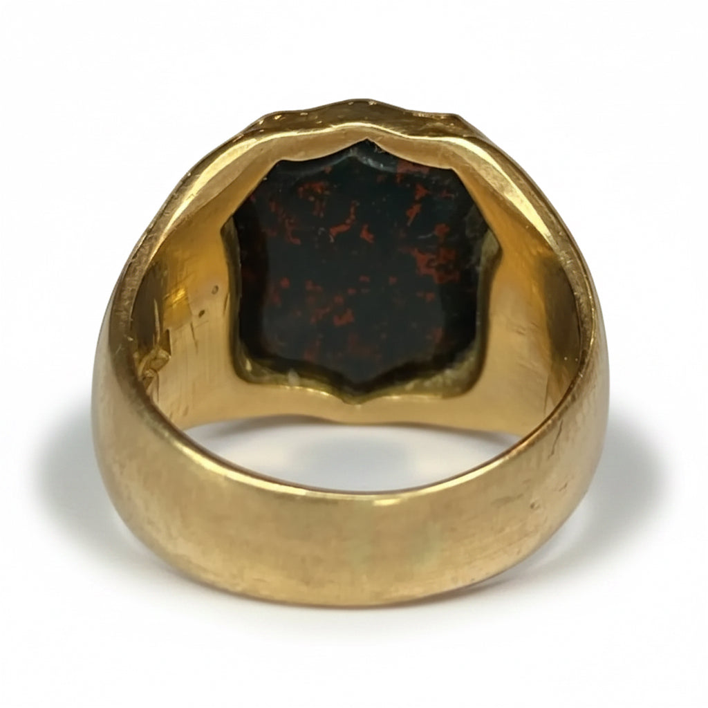 Victorian Bloodstone Lion Signet Ring in 18ct Gold