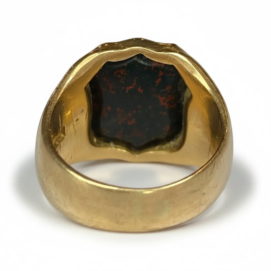 Victorian Bloodstone Lion Signet Ring in 18ct Gold