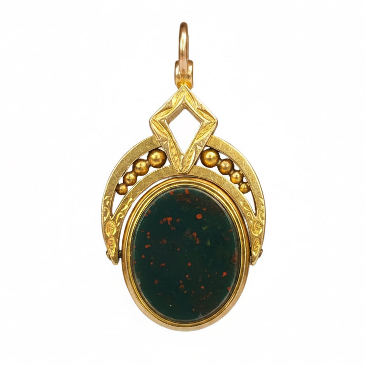 Victorian Carnelian & Bloodstone Spinner Fob in 18ct Gold