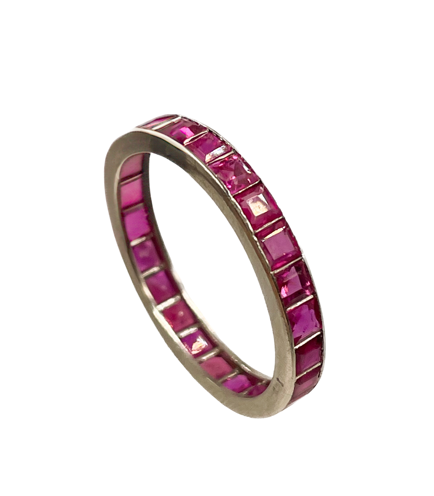 Art Deco Ruby Eternity Ring set in Platinum