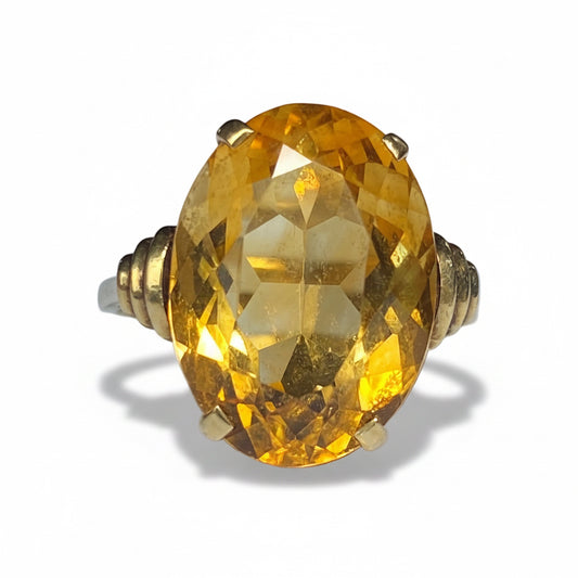 Art Deco Citrine Ring in 9ct Gold