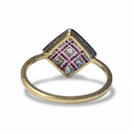 Edwardian Ruby & Diamond Ring in 18ct Gold