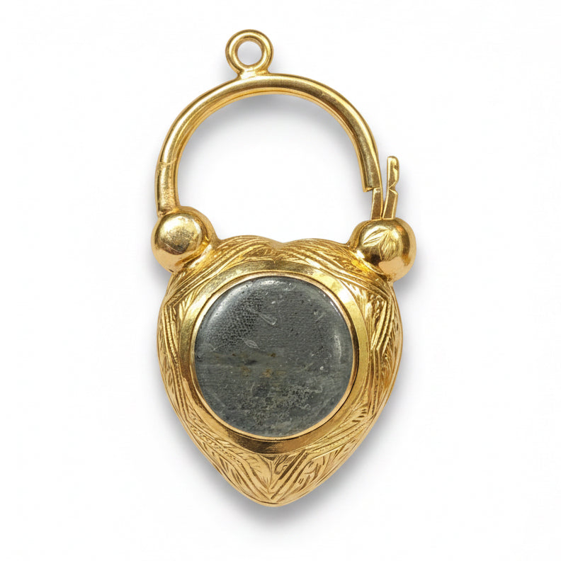 Victorian Garnet Heart Pendent in 15ct Gold