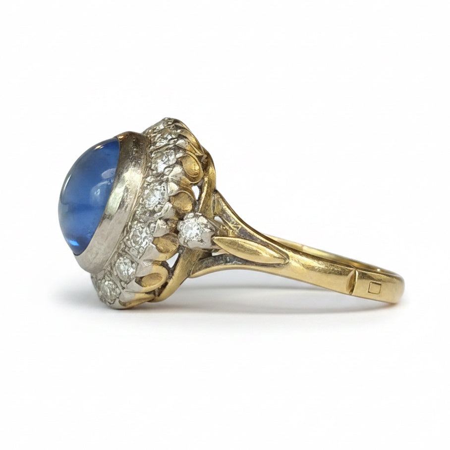 Victorian Star Sapphire & Diamond ring in 18ct Gold