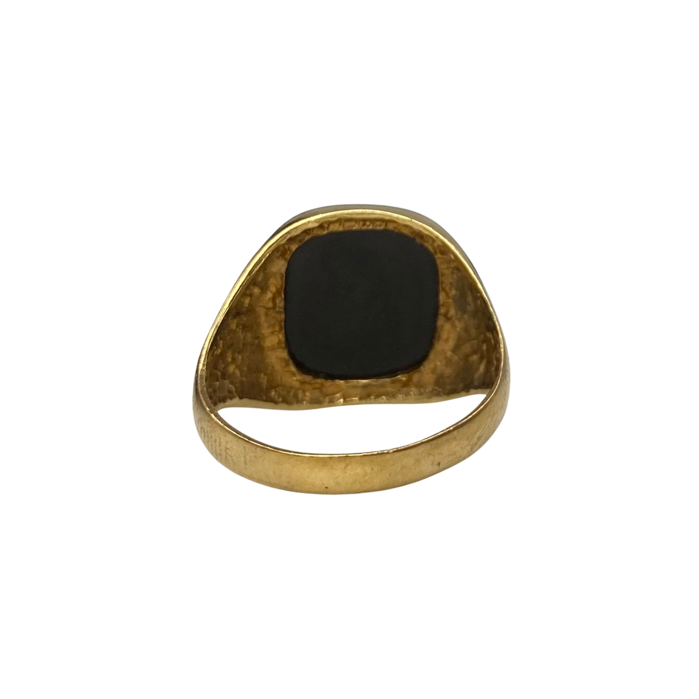 Vintage Onyx Signet Ring in 9ct Yellow Gold 1984