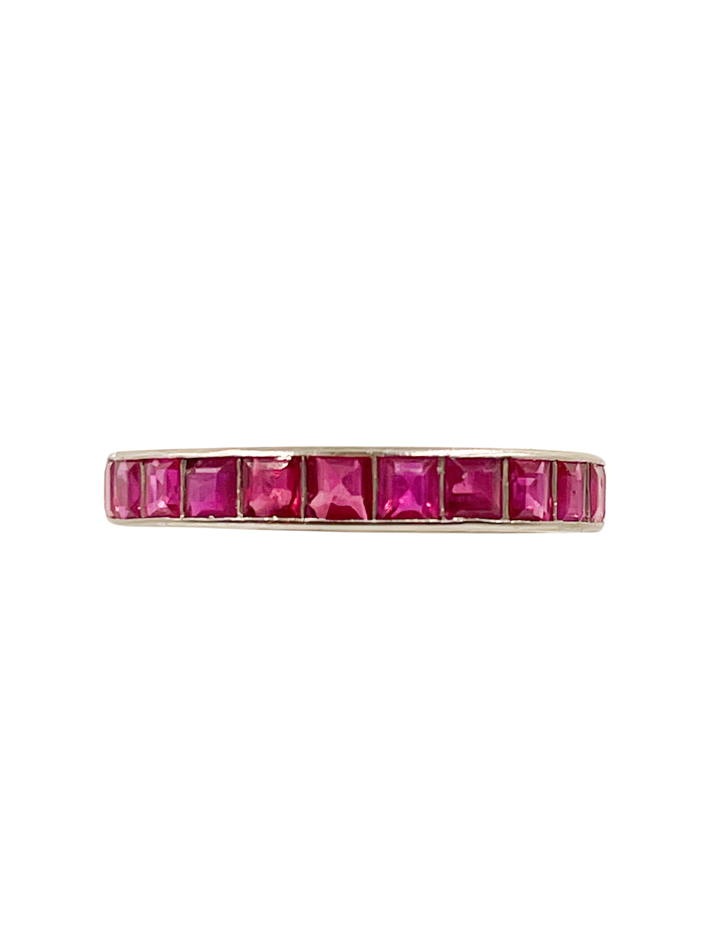 Art Deco Ruby Eternity Ring set in Platinum