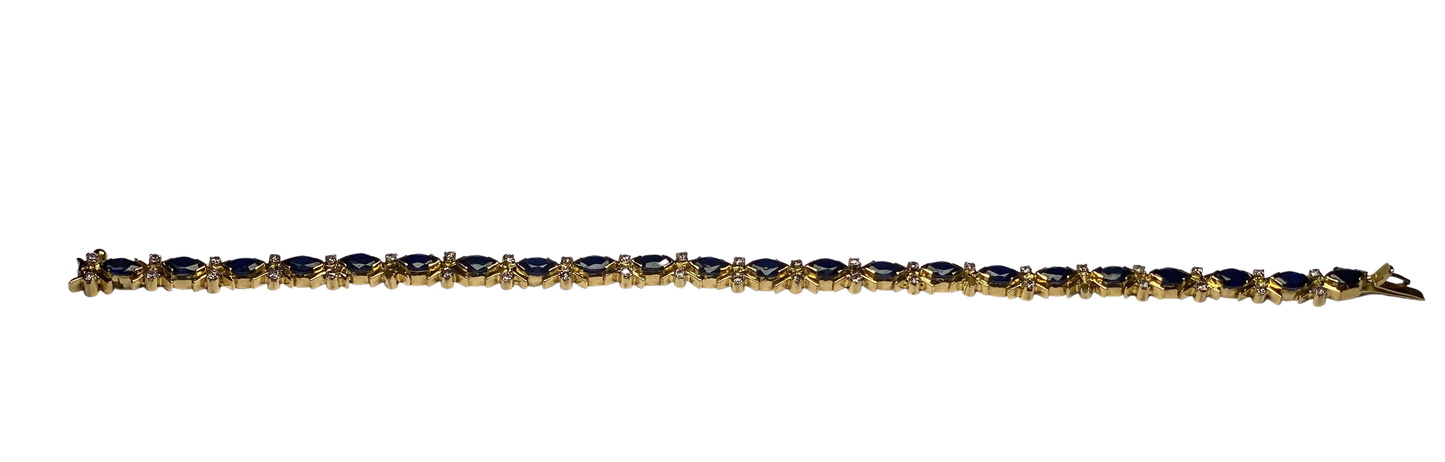 Vintage Sapphire Bracelet in 18ct Yellow Gold