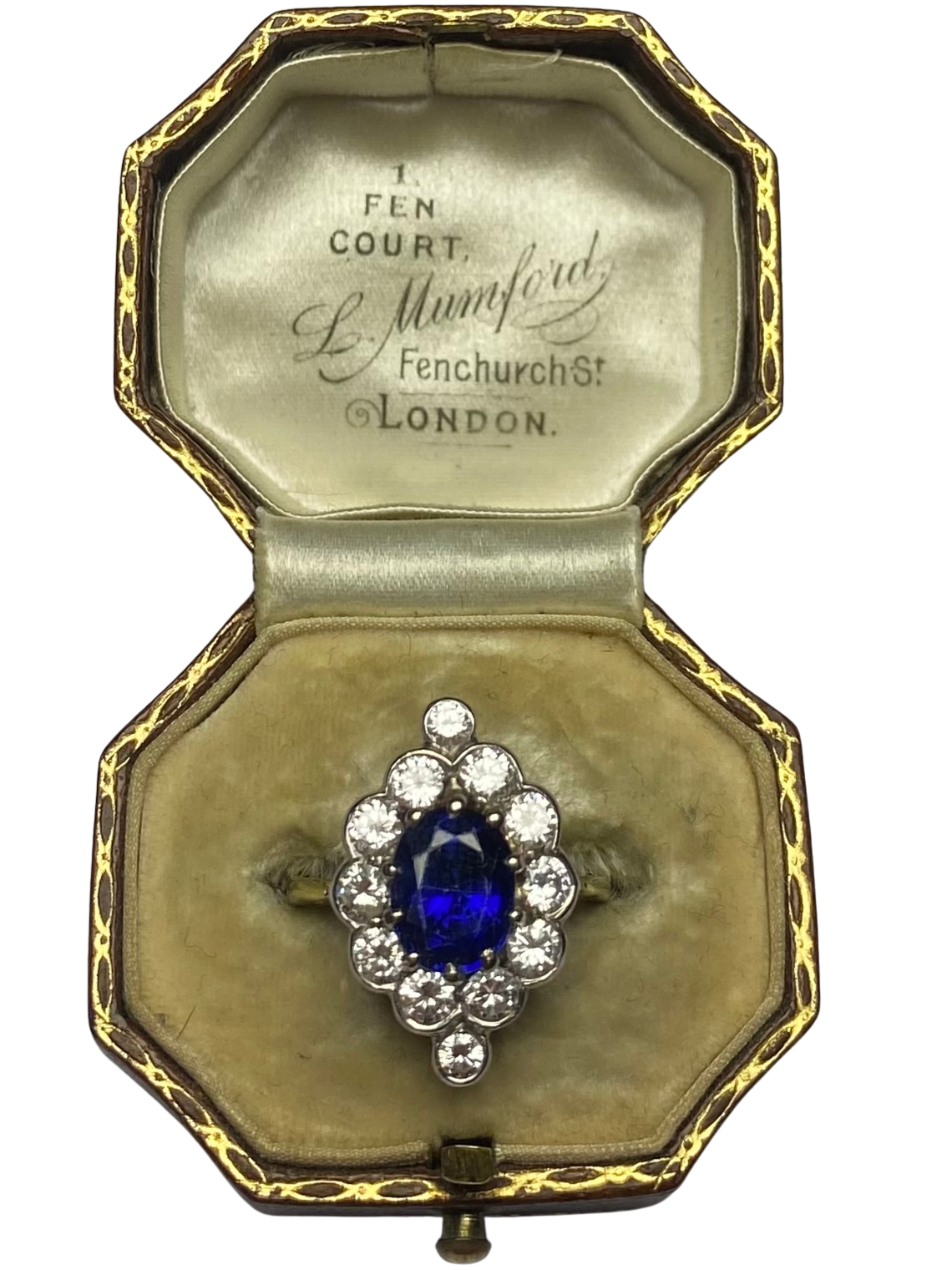 sapphire and Diamond Marquise Ring in 18ct Yellow Gold