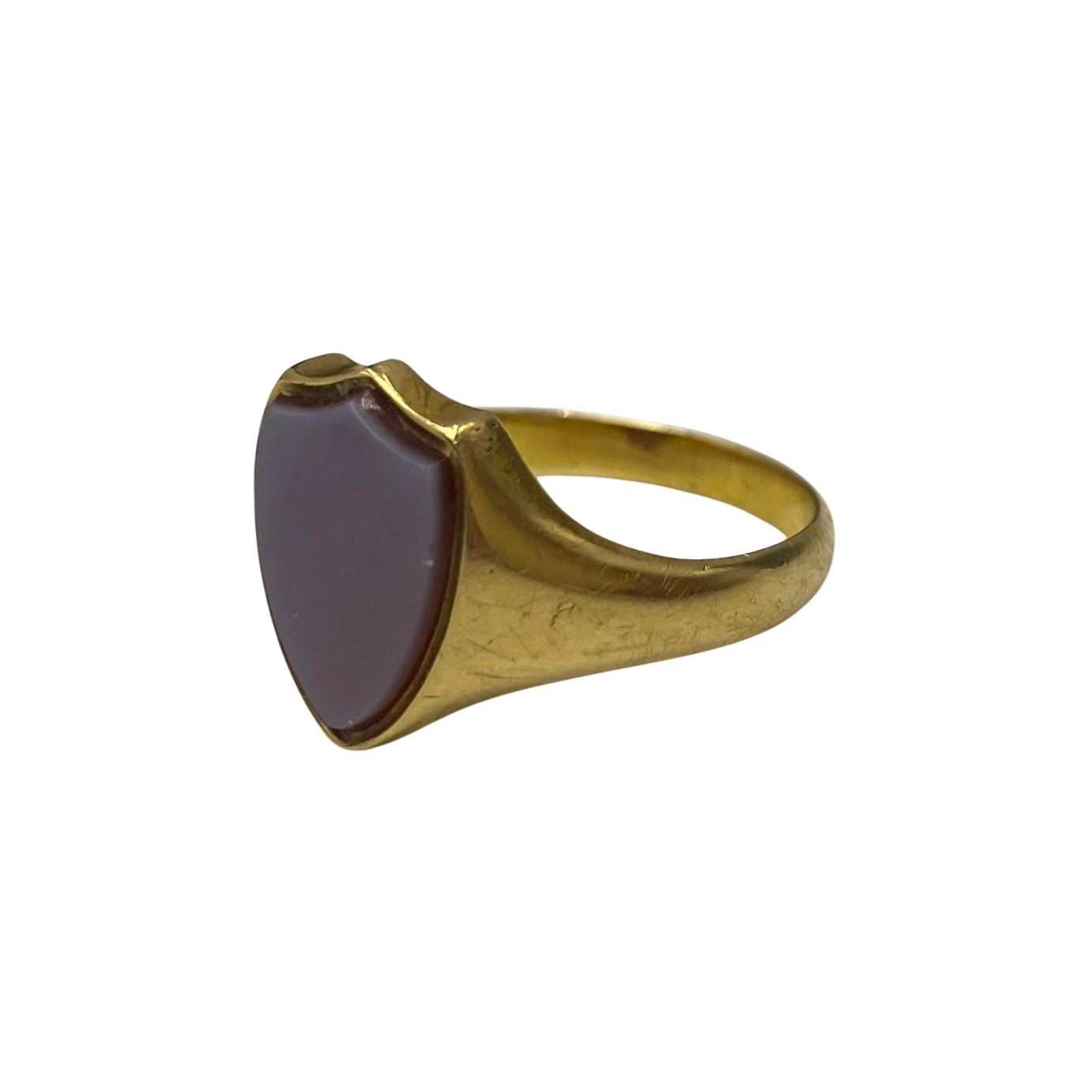 Victorian Shield Chalcedony Signet Ring in 18ct Yellow Gold