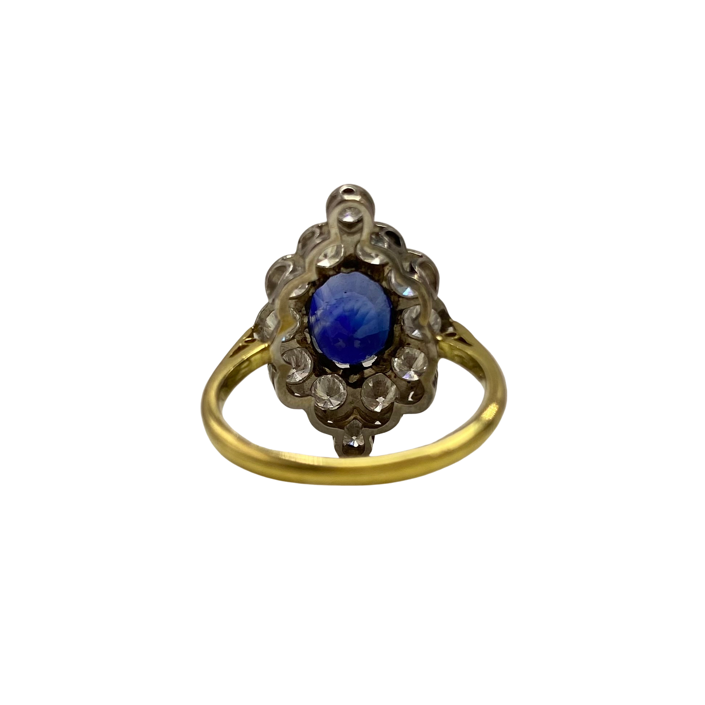 sapphire and Diamond Marquise Ring in 18ct Yellow Gold
