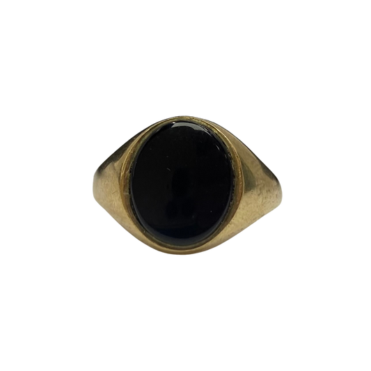 Vintage Onyx Signet Ring in 9ct Yellow Gold