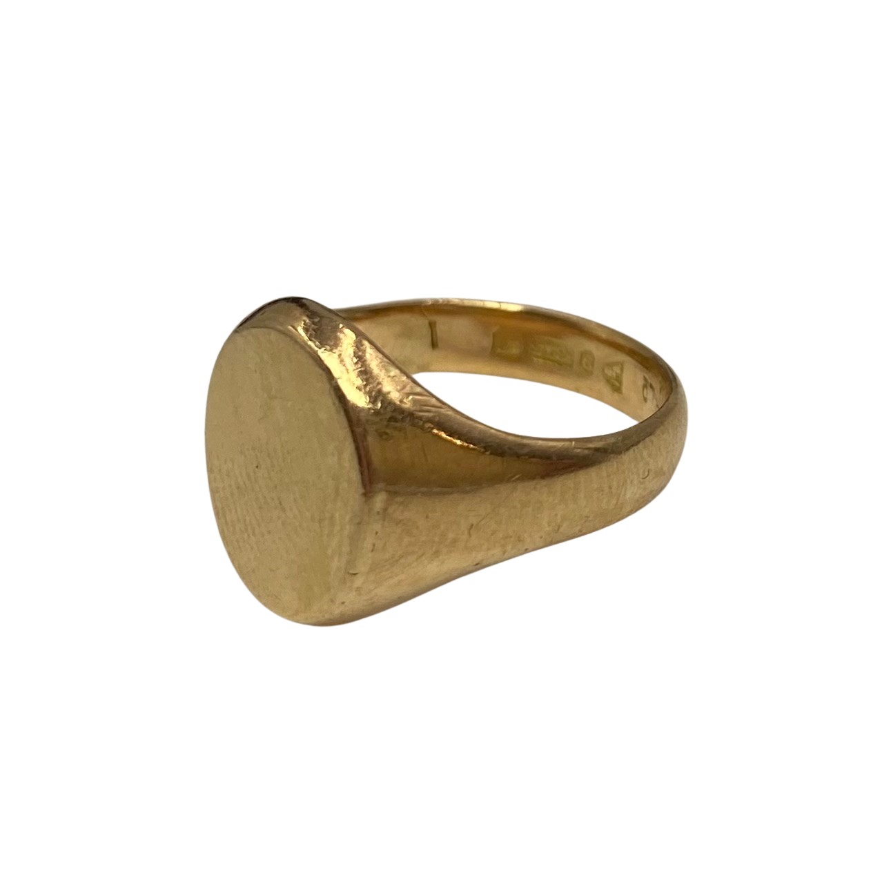 Edwardian 9ct Yellow Gold Oval Signet Ring