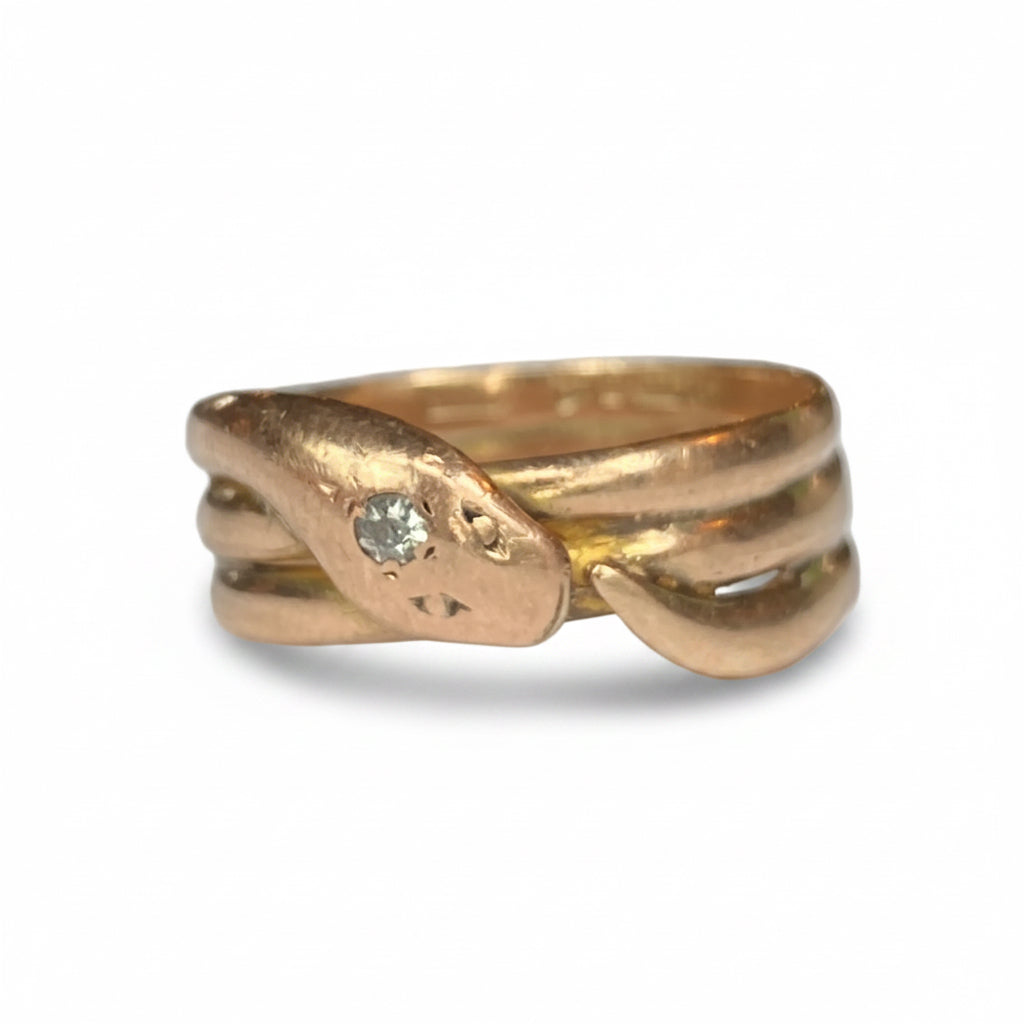 Victorian Diamond Snake Ring in 9ct Gold