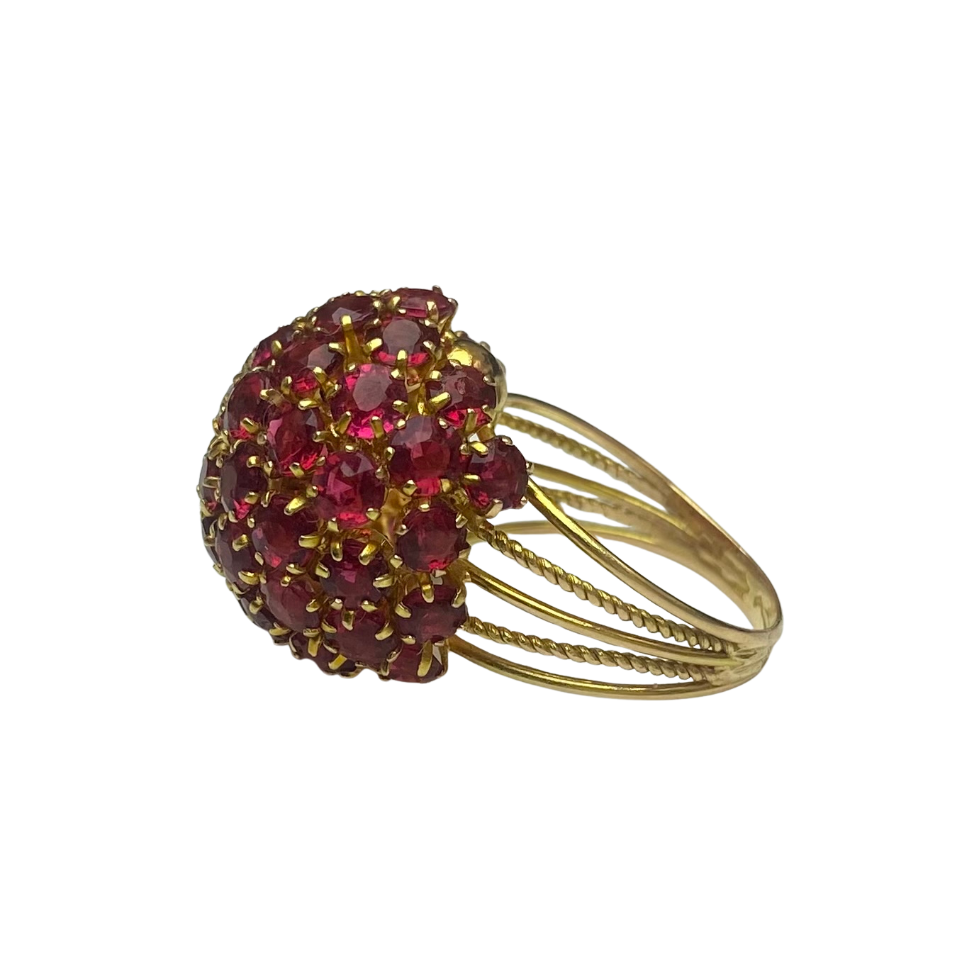Victorian Ruby Dome Ring in 18ct Yellow Gold