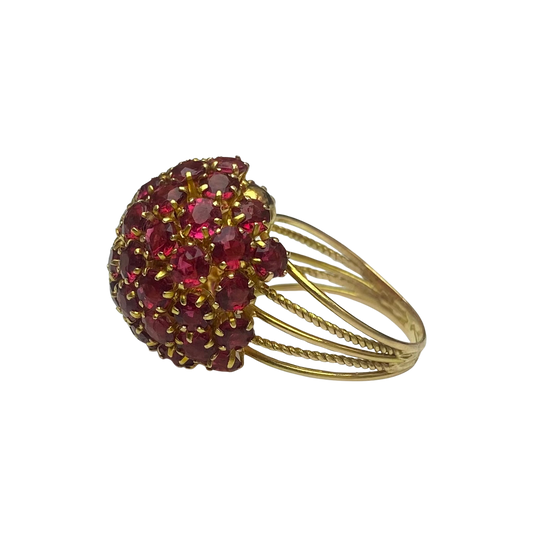 Victorian Ruby Dome Ring in 18ct Yellow Gold
