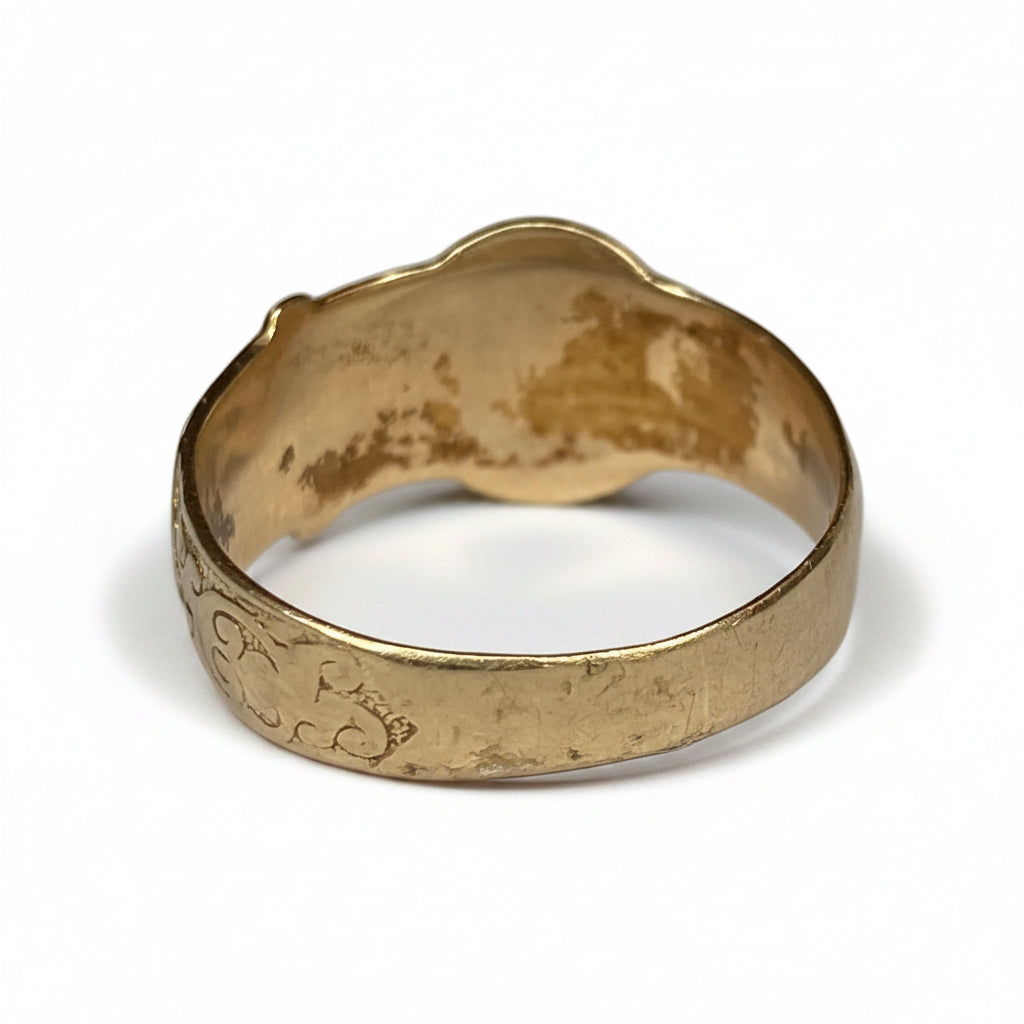 Edwardian Belt Buckle Ring in 9ct Gold