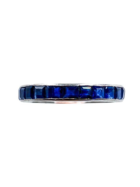 Vintage Sapphire Eternity Ring set in Platinum