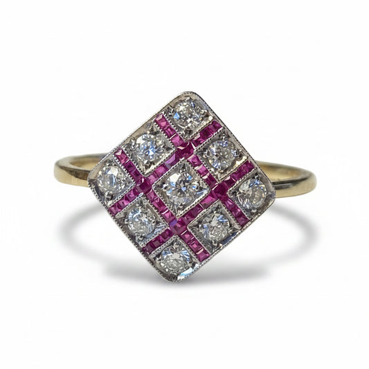 Edwardian Ruby & Diamond Ring in 18ct Gold