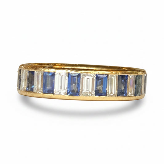 Vintage Sapphire & Diamond Eternity Ring in 18ct Gold