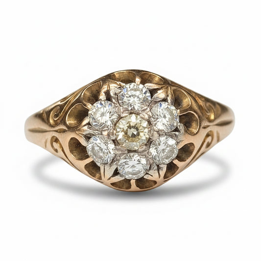 Victorian Diamond Cluster Ring in 18ct Gold