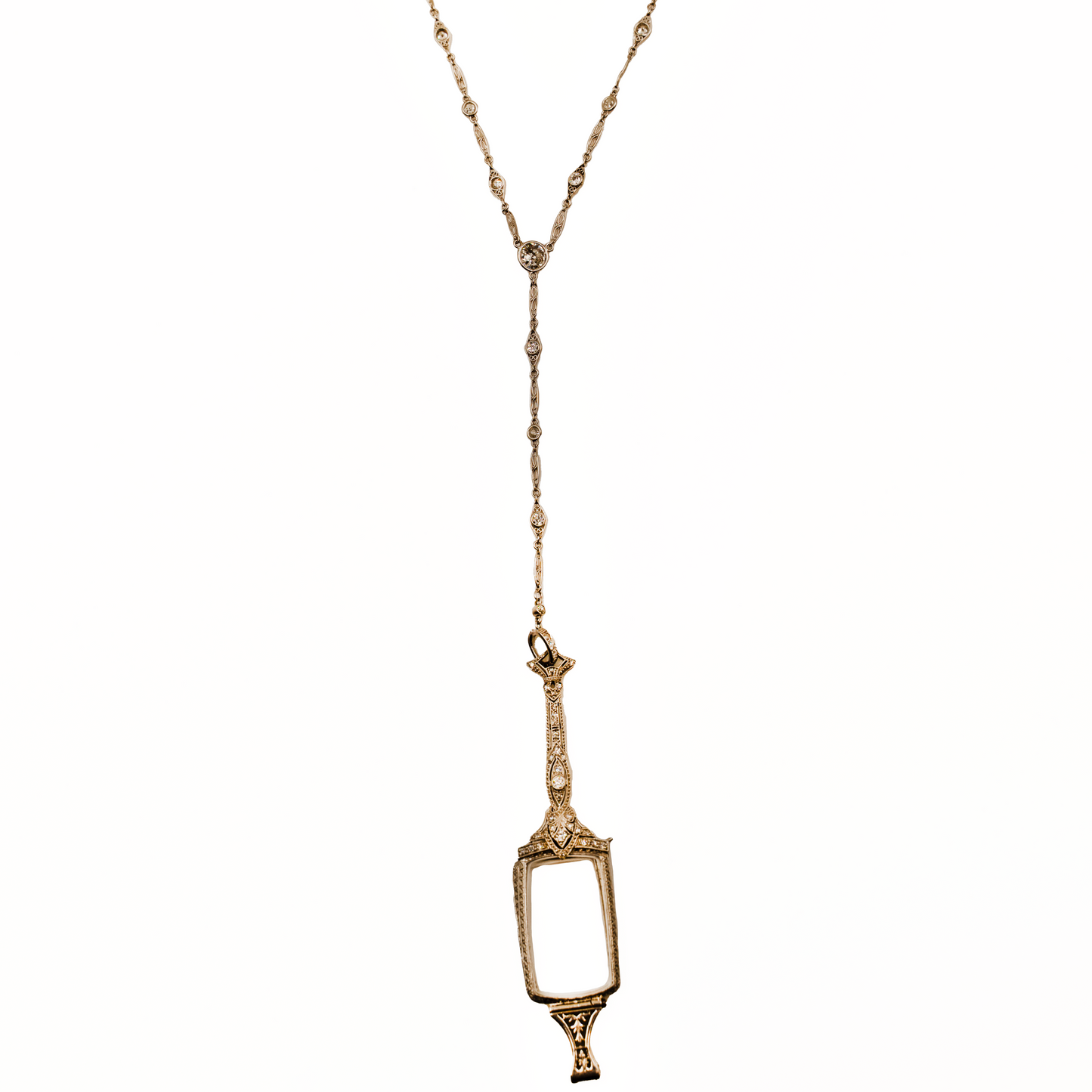 Art Deco Diamond Lorgnette Necklace