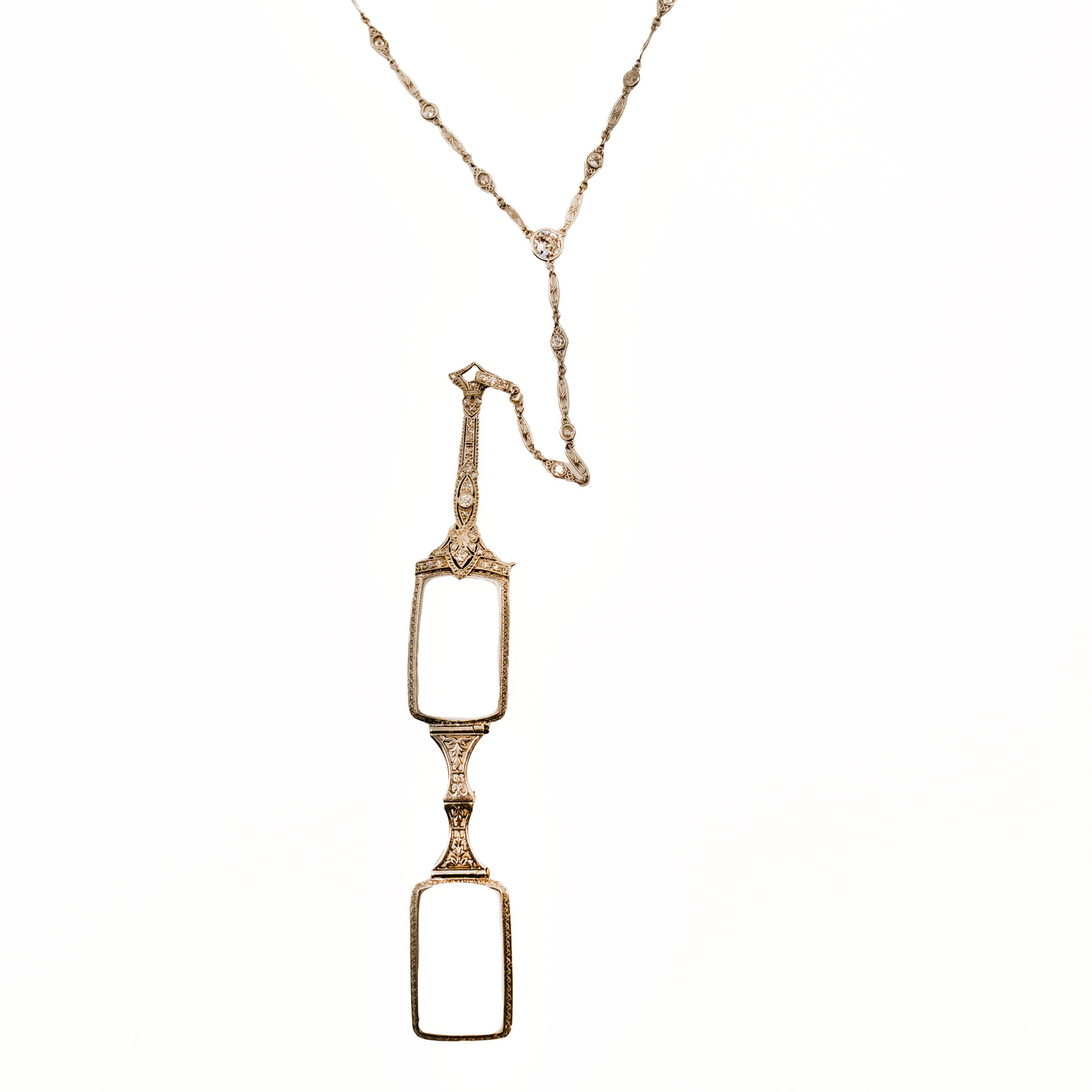 Art Deco Diamond Lorgnette Necklace