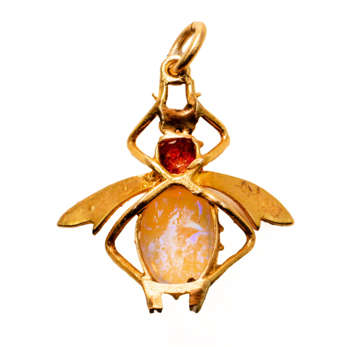Victorian Bug Pendant with Opal, Spinel & Pearls