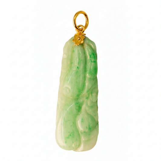 Edwardian Jade Pendant in 21ct Yellow Gold