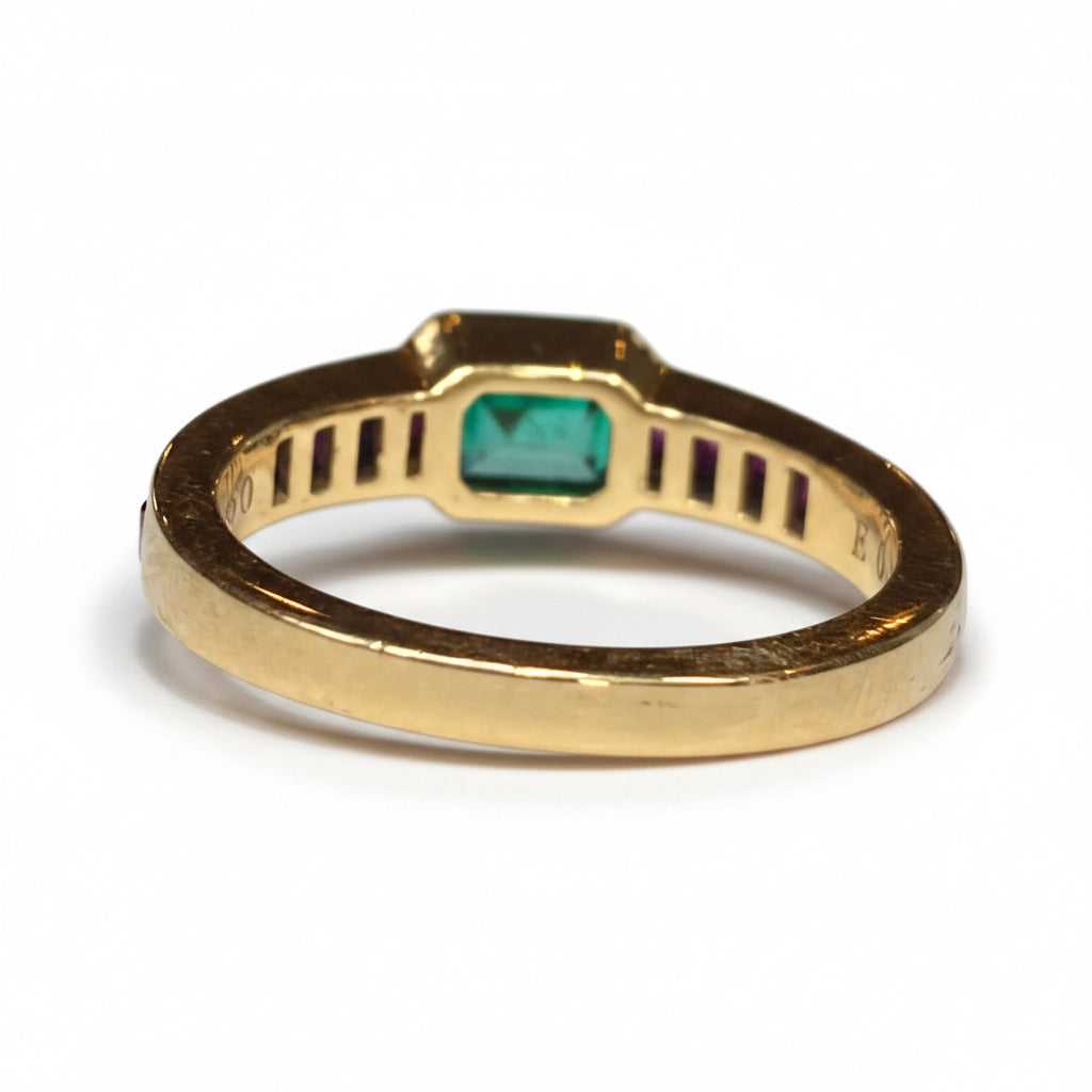 Vintage Ruby & Emerald Ring in 18ct Gold