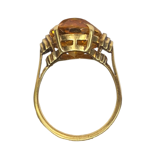 Art Deco Citrine Ring in 9ct Gold