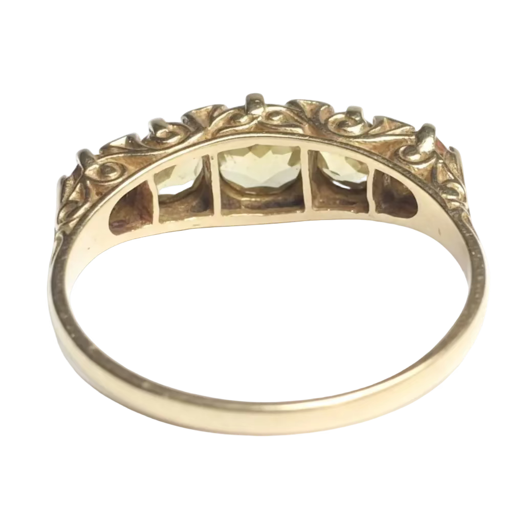 Edwardian Five-stone Citrine Ring in 9ct Gold