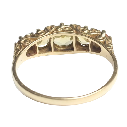 Edwardian Five-stone Citrine Ring in 9ct Gold
