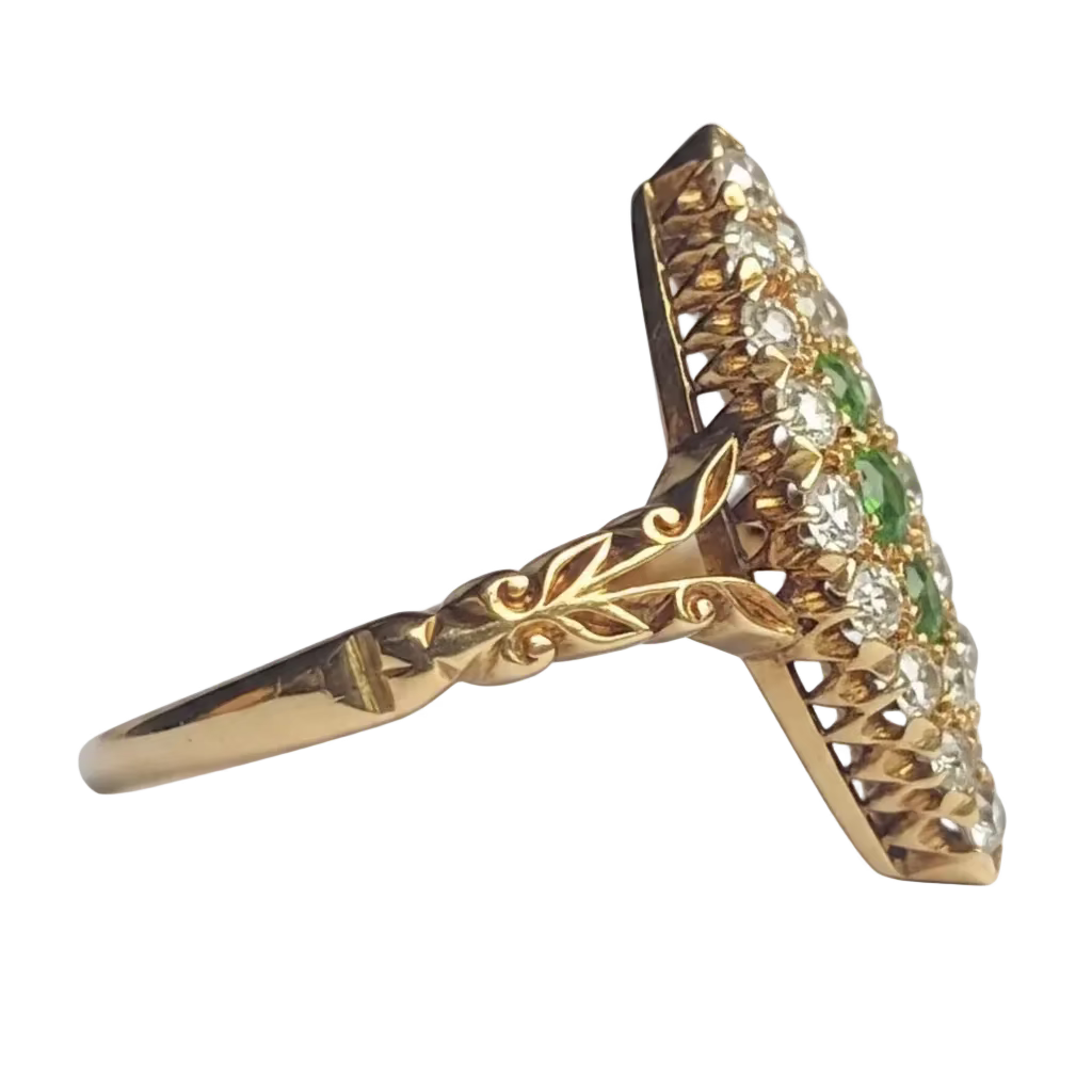 Victorian Demantoid Garnet & Diamond Ring