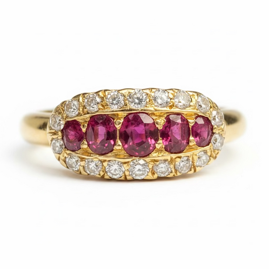 Victorian Ruby & Diamond 18ct Gold Ring